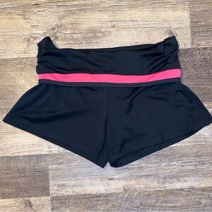 Champion Women's Athletic Shorts - Black with Pink Stripe